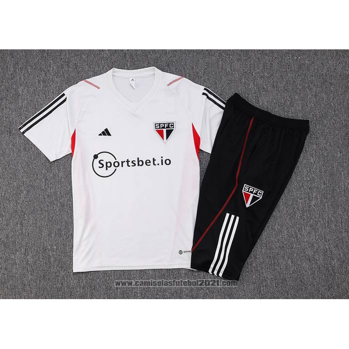 Fato de Treino Sao Paulo Manga Curta 2023-2024 Cinza - Calcas Curta
